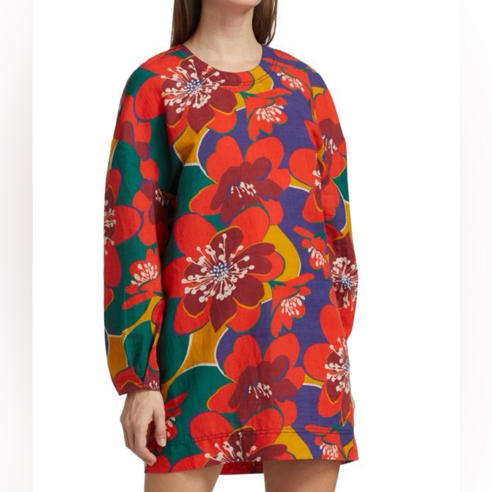 Something Navy NWT Floral Red and Blue Dress Colorful Pattern